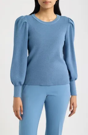 Anne Klein Puff Shoulder Sweater in Dutch Blue at Nordstrom, Size X-Large