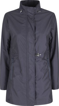 Fay Baltic Blue New Virginia High-Neck Drawstring Polyester Jacket