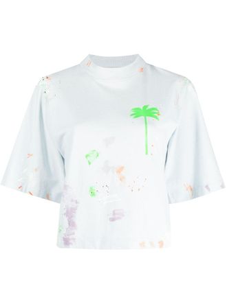 Palm Angels T-shirt con stampa - Blu