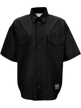 Versace Jeans Couture Overhemd met applicatie - Zwart