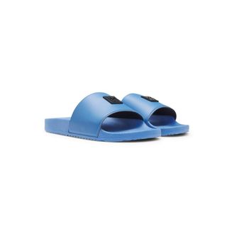 HUGO BOSS Italian-made slides with stacked-logo uppers