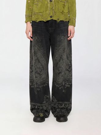 R13 Jeans a gamba larga in denim effetto used