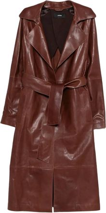 Arma Trench in pelle - Marrone