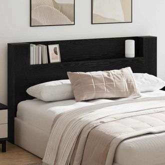 vidaXL vidaXL Testiera Rovere Nero 180 x 17 x 104,5 cm Legno multistrato