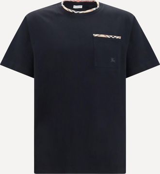 Burberry T-shirt in cotone con finiture Check Man S