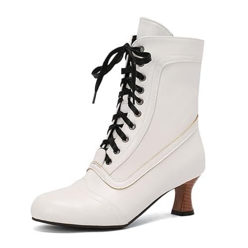 Bottines Femme à Talon Rond 8cm - Faux Suède, Fermeture Éclair - Allegra K - Style Vintage