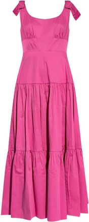 Kate Spade New York ruffled cotton maxi dress - women - Cotton/Elastane/Cotton - 6 - Pink