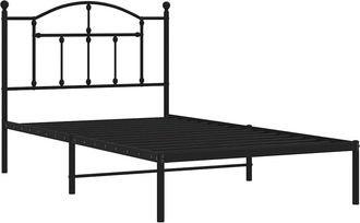 vidaXL Estructura Cama Sin Colch&oacute;n Con Cabecero Metal Negro 100x190 Cm Vidaxl