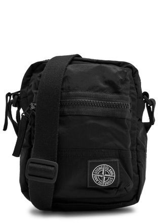 Stone Island Logo-appliqu&eacute;d Nylon Pouch bag - Black - One Size