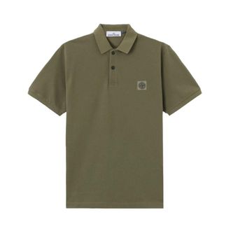 Stone Island Patch Logo Polo - Heren - Polos - Groen - XL - Katoen - Tops