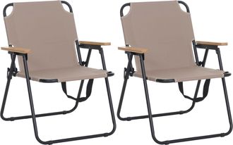 Hhg [nunca Usado] Juego De 2 Sillas De Camping Hhg-898, Silla De Jard&iacute;n, Silla De Balc&oacute;n, Silla De Ocio, Plegable, De Bamb&uacute;, Metal Y Tela/tejido, Color Cr