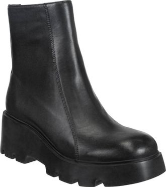 Naked Feet Womens Xenus Platform Ankle Boots In Black Leather
