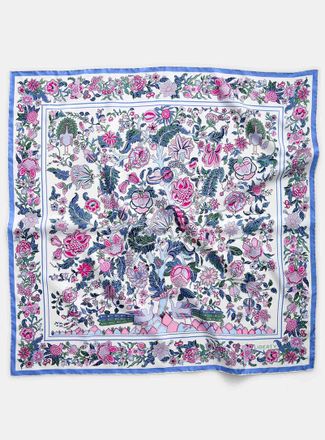 Liberty Womens Pure silk purple tree of life square scarf Made with Liberty Fabric