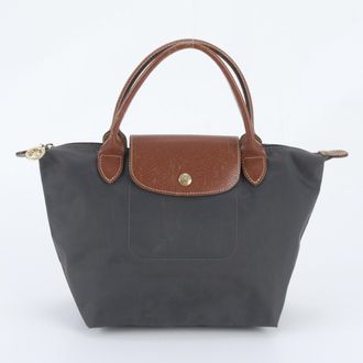 Longchamp Leather Nylon Handbag Shoulder Bag Tote Bag (Pre-Owned)