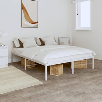 vidaXL Estructura De Cama Sin Colch&oacute;n Metal Blanco 140x200 Cm Vidaxl