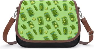 Generic Pickle Jar Print Crossbody Bags for Women Shoulder Messenger Bag Purse Handbags