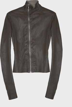 Rick Owens Womens Veste En Cuir Gary Jacket Grease Brown