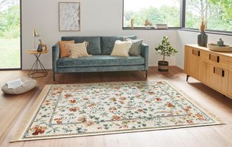 Hanse Home Teppich »Orient Flowers« rechteckig 5 mm Höhe Kurzflor mit Fransen, Orient, Wohnzimmer, Schlafzimmer, Esszimmer