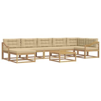 vidaXL Conjunto De Sof&aacute;s De Exterior 8 Pcs Y Beige Vidaxl