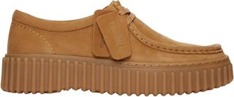 Clarks Camelkleurige su&egrave;de veterschoenen - Dames - Veterschoenen - Bruin - 38 EU - Su&egrave;de - Schoenen