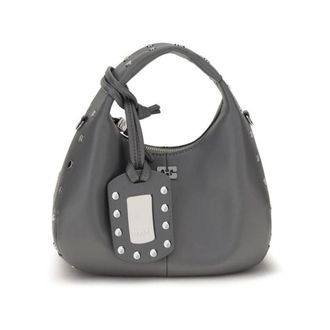 Ganni Borsa a spalla in pelle con borchie - - Bags - Donna - Grigio - ONE SIZE
