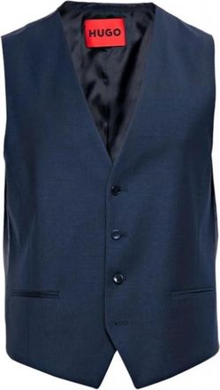 HUGO BOSS Vin M204 Waistcoat - Heren - Gillet - Blauw - 2XL - Wol - Kostuums