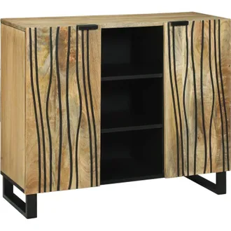 vidaXL Aparador Marr&oacute;n 90 X 33 X 75 Cm Madera Maciza De Mango Vidaxl