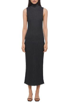 Helmut Lang Mock Neck Sleeveless Maxi Sweater Dress in Black at Nordstrom, Size X-Small