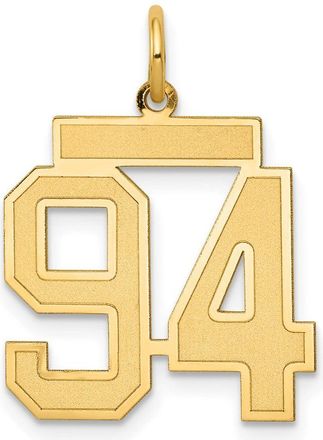 Diamond2Deal 14k Yellow Gold Medium Satin Number Charm Pendant