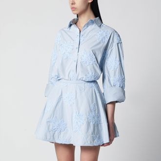 Rotate Flower oversized shirt in organic cotton, Plein Air