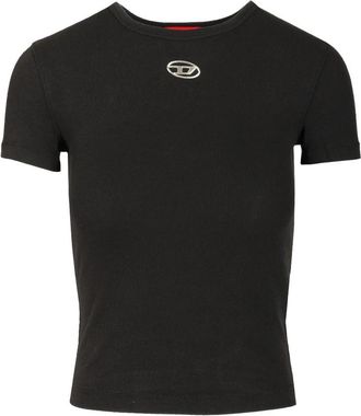Diesel T-Ele-Long-Od T-Shirt - Dames - T-shirts - Zwart - S - Katoen - Tops