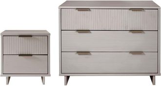 Manhattan Comfort 2Pc Granville Modern Solid Wood Standard Dresser & Nightstand Set