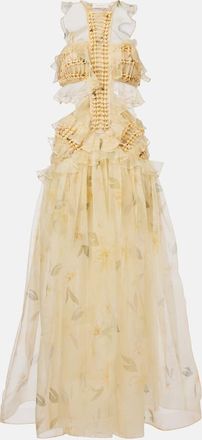 Zimmermann Abito lungo Balance in organza di seta con volant