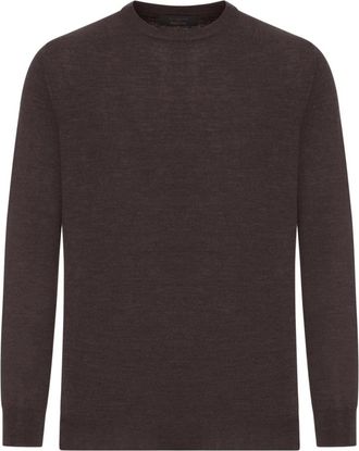 Zanone Stijlvolle Gebreide Kleding voor Mannen - Heren - Longsleeves - Bruin - 2XL - Tops
