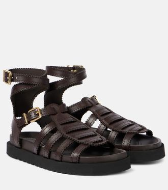 Zimmermann Goldie leather gladiator sandals