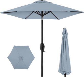 Best Choice Products 7.5ft Heavy-Duty Outdoor Market Patio Umbrella w/ Push Button Tilt, Easy Crank