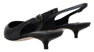 Dolce & Gabbana Womens Leather Slingback Heel Black