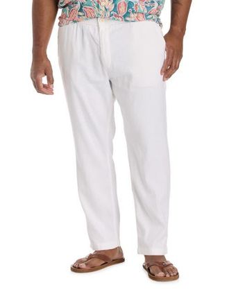 Tommy Bahama Big & Tall Linen-Blend Elastic-Waist Pants in White at Nordstrom, Size 4X Big