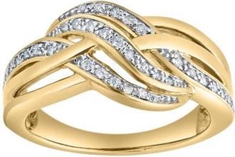 LuvMyJewelry Eterna Knot 0.15 Ct Natural Diamond Knot 10K Gold Ring in 10K Yellow Gold at Nordstrom, Size 7