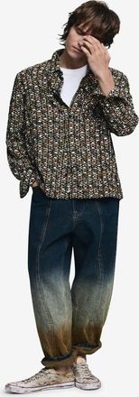 Desigual Camicia da uomo verde jacquard