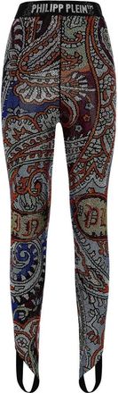 Philipp Plein Leggings Paisley - Dames - Leggings - Veelkleurig - L - Katoen - Broeken