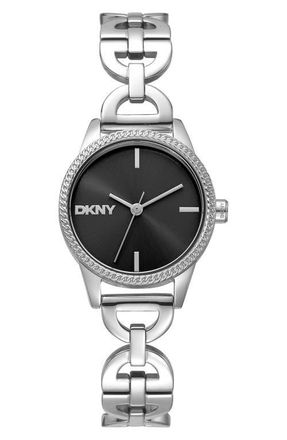 DKNY Open Link Bracelet Watch, 26mm in Black at Nordstrom