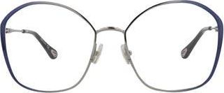 Chloé Core 57mm Rectangular Optical Glasses in Blue Blue Transparent at Nordstrom Rack