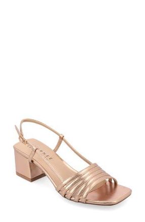 Journee Collection Shayana Block Heel Slingback Sandal in Rose Gold at Nordstrom Rack, Size 6.5