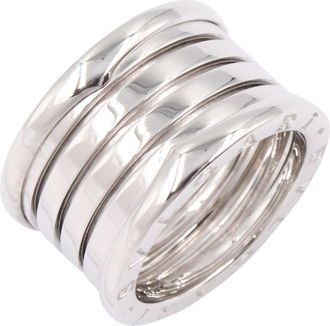 Bulgari Silver White Gold (18K) Band Ring (Pre-Owned)