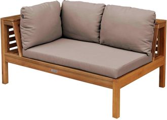 Oviala Canapé izquierdo de jardín bajo de madera de eucalipto topo