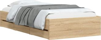 vidaXL Estructura De Cama Con Almacenamiento Con Caj&oacute;n Roble Sonoma Vidaxl