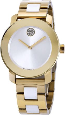 Movado Bold Ceramic Quartz White Dial Ladies Watch 3600892