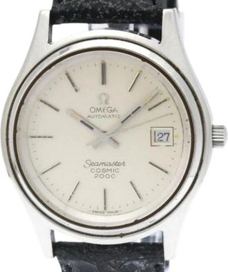 Omega Pre-owned Seamaster 166.128 Polshorloge - Heren - Vintage Horloges - Wit - ONE Size - Leer - Vintage