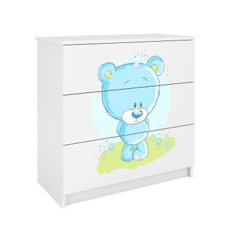 Les Tendances Les Tendances - C&oacute;moda 3 Cajones Kocot Kids Babydream Osito Azul - Blanco